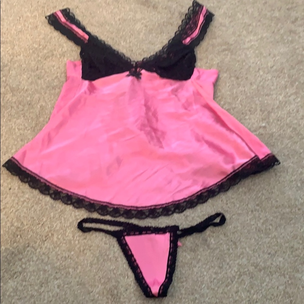 Satin And Lace Lingerie Set